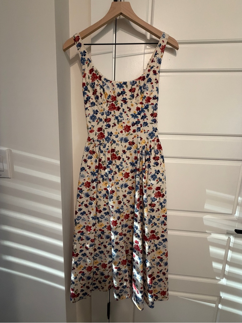 Abercrombie & Fitch Cream Sundress with Red, Blue & Yellow Floral Print